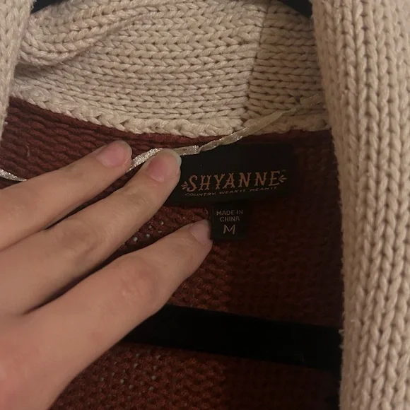 Shyanne Cream and Brown Patterned Cardigan - Picture 2 of 4